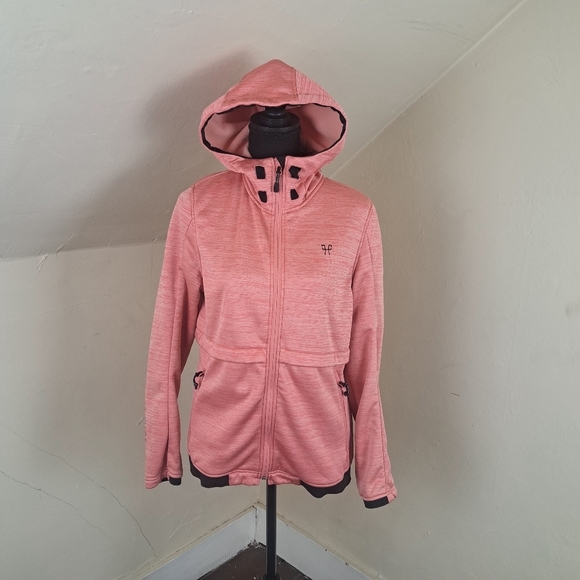 Horse Pilot Women's Long Sleeve Fleece Hoodie Jacket Tempest Pink Size L - Picture 3 of 14